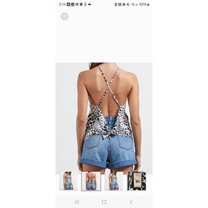 Volcom open back top , spotted